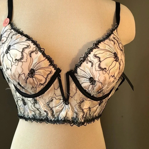 NWT Longline floral satin bra 36B - Picture 6 of 14